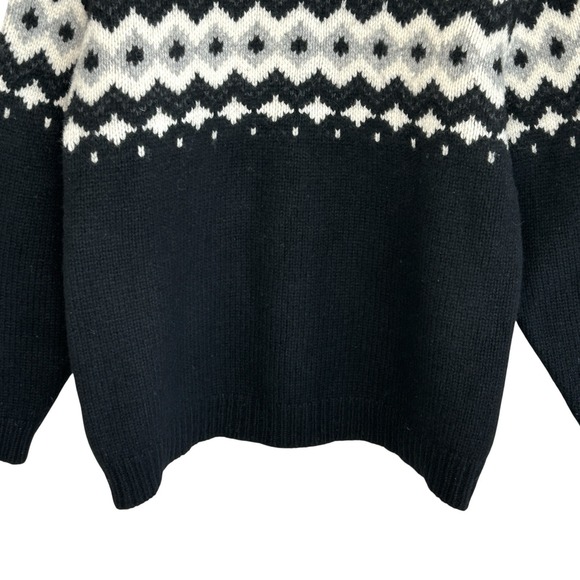 Vintage Eddie Bauer Fair Isle Wool Sweater Large Ski Nordic Chunky Knit Heritage - Picture 6 of 11